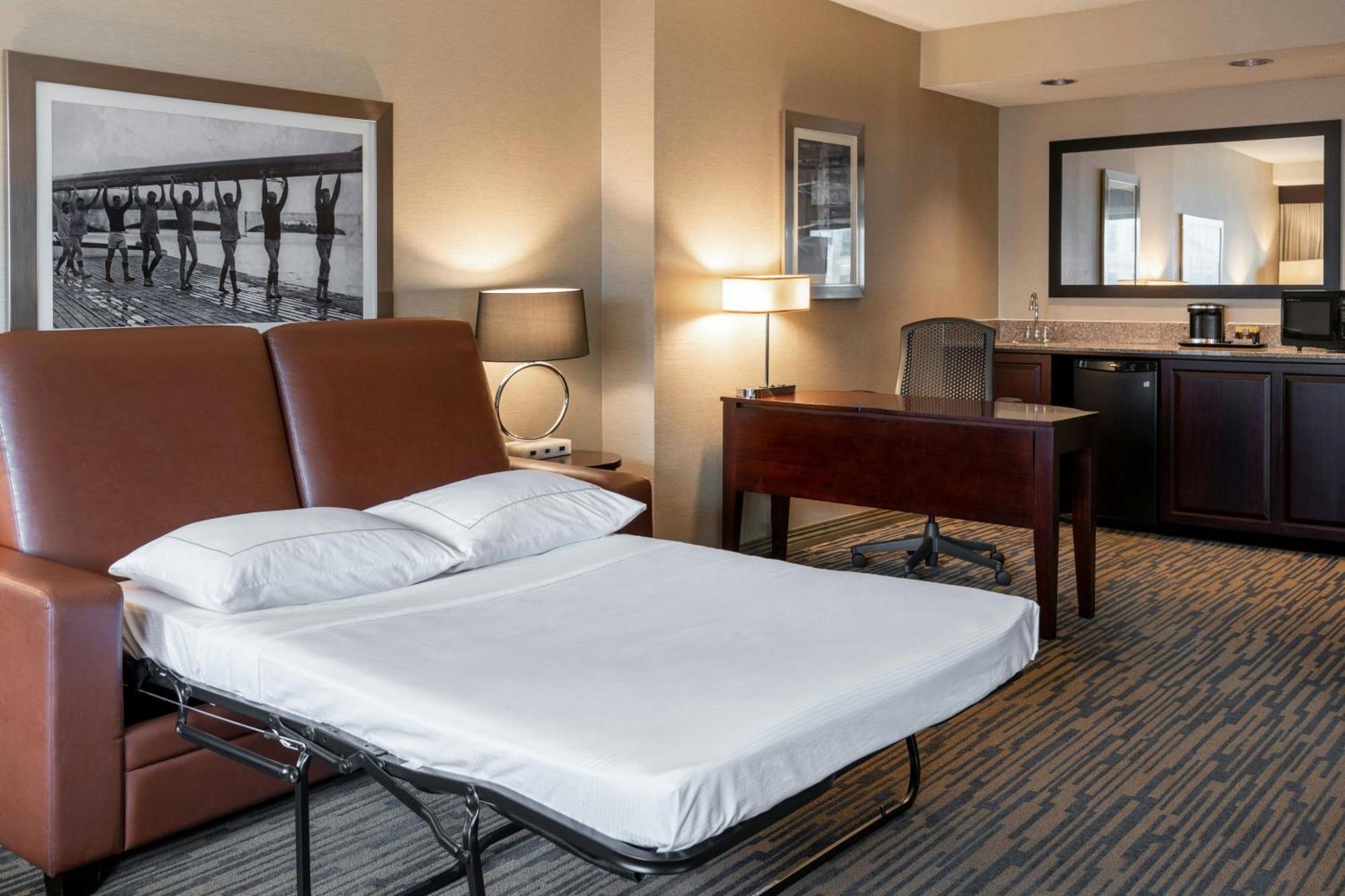 Standard King Suite with Sofa Bed, Roll-In Shower and City View - Mobilty and Hearing Accessible